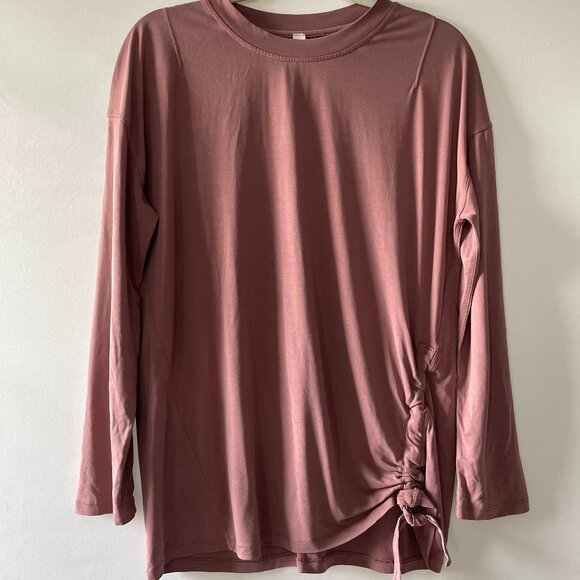 Lululemon Tops - Lululemon Womens Dusty Rose Pink Side Ruched Minimalist Modern Cozy Top Size 8